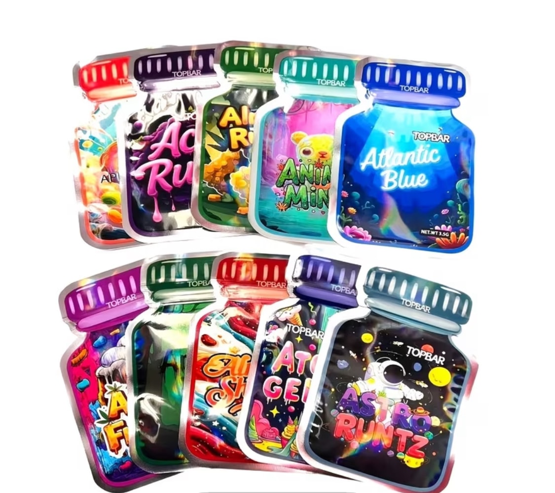 50 pcs Topjar shaped Mylar Bag (3.5G)