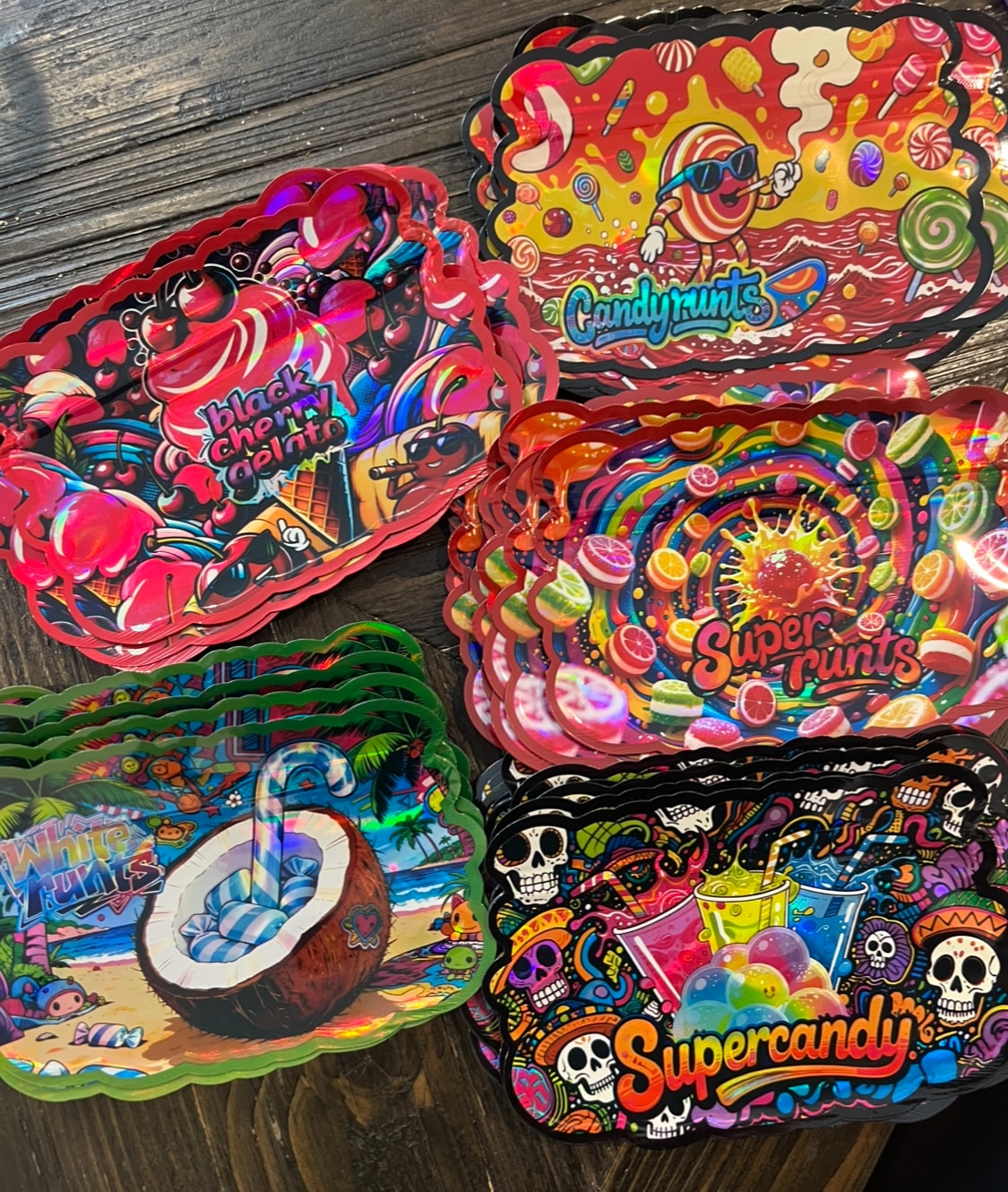 50 pcs variety pack creative shape Mylar Bag (3.5G)
